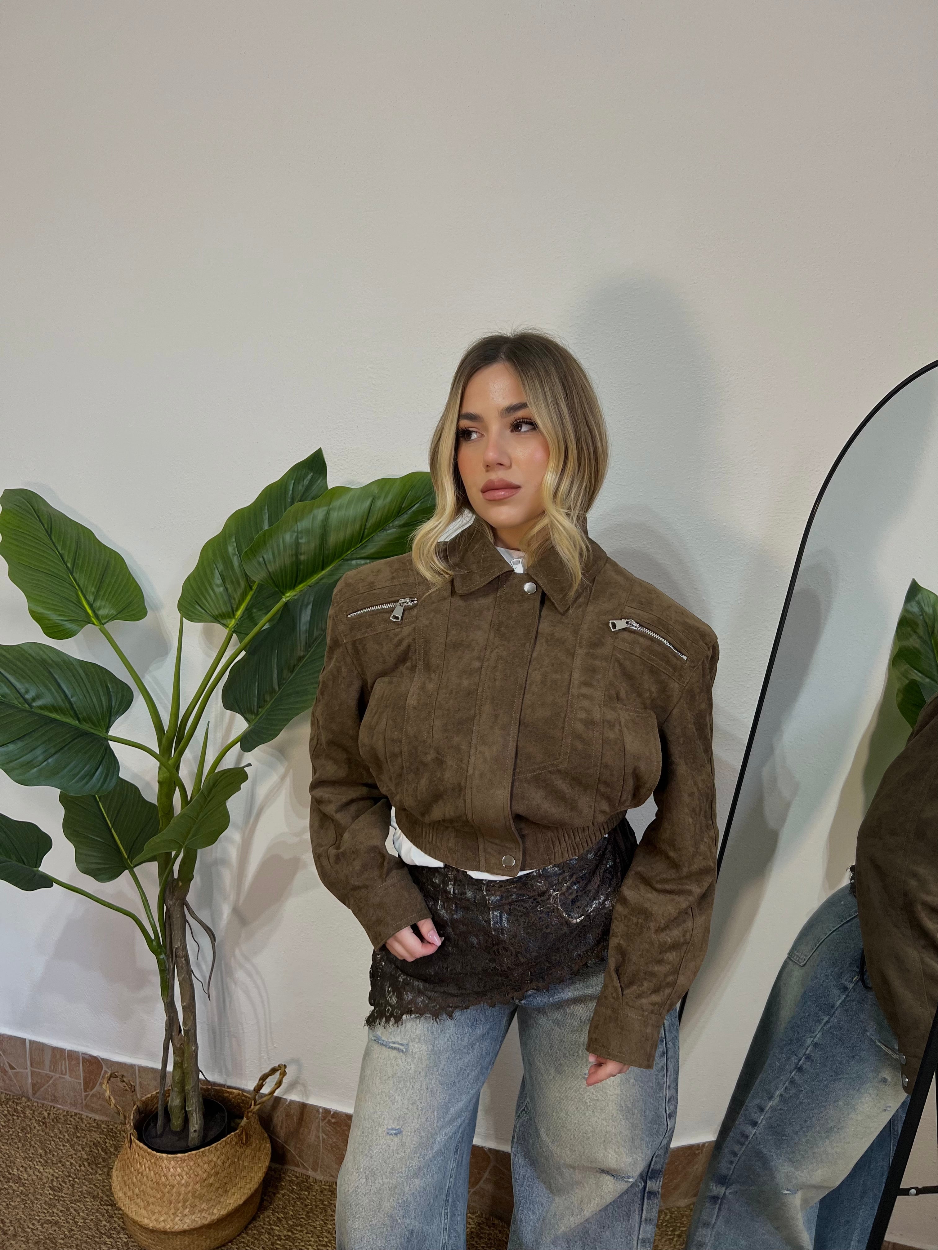Bomber camoscio brown