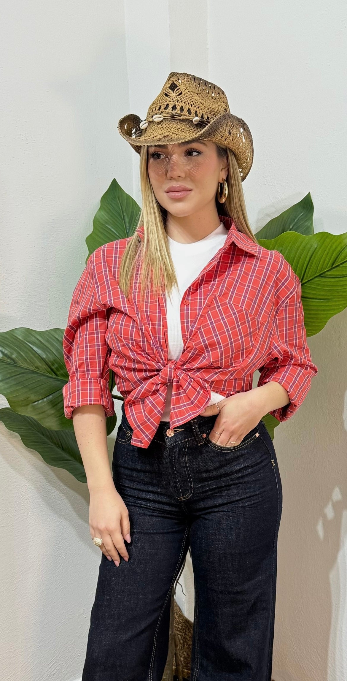 Camicia multicolor rosso