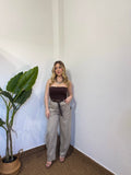 Pantalone Barrel con cintura