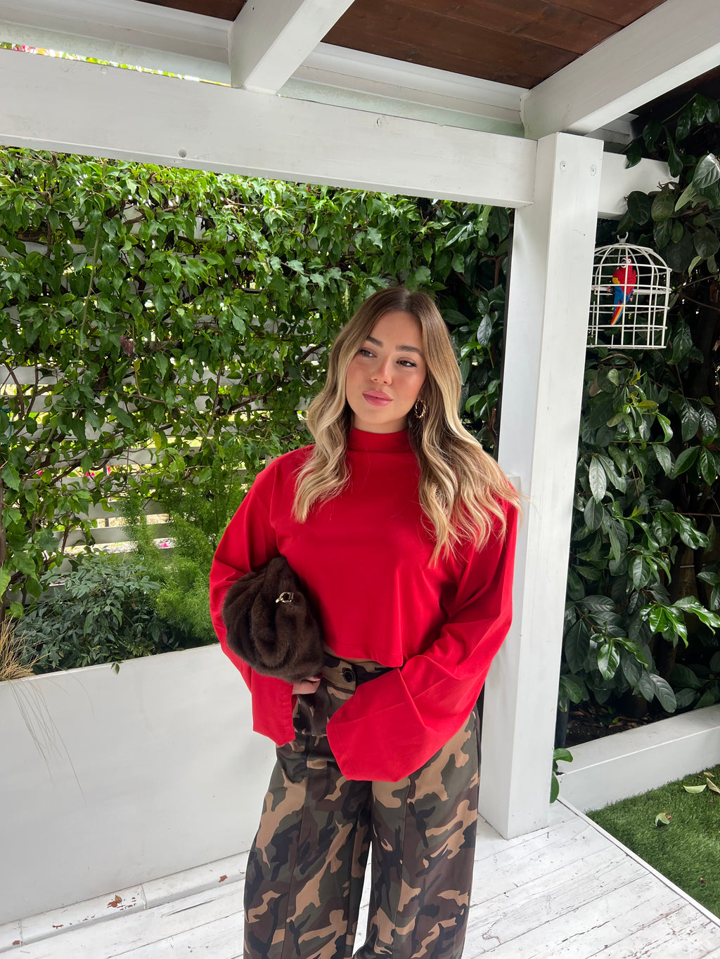 Longsleeve Crop 100% Cotone