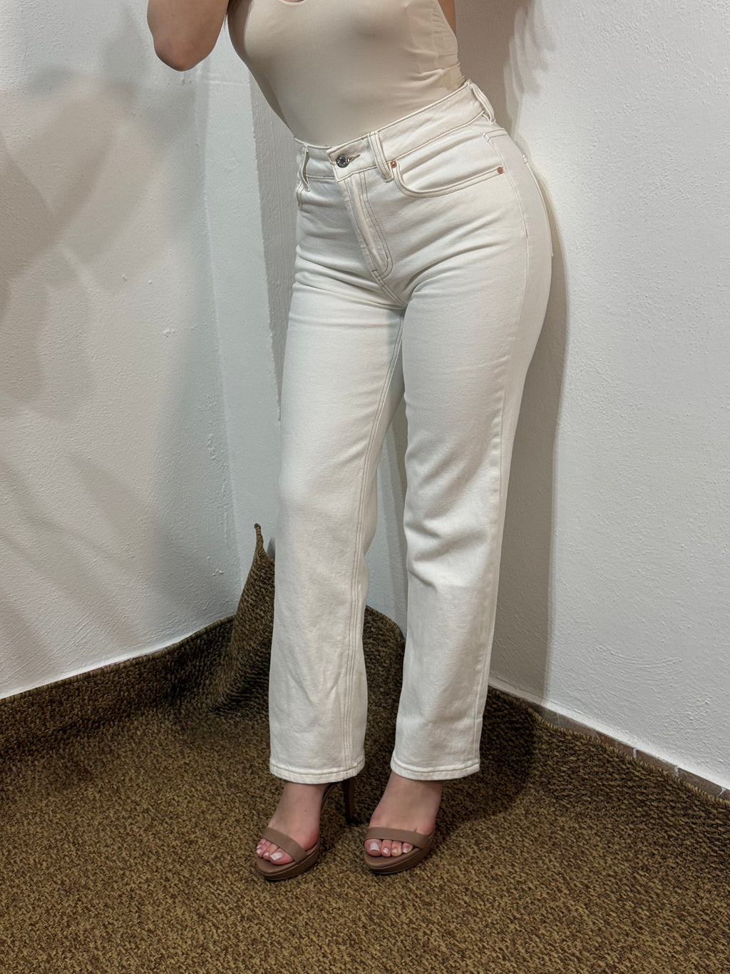 Jeans Straight panna